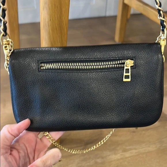 Zadig & Voltaire rock nano clutch, Black Crossbody Bag with Gold Accents - Picture 3 of 5